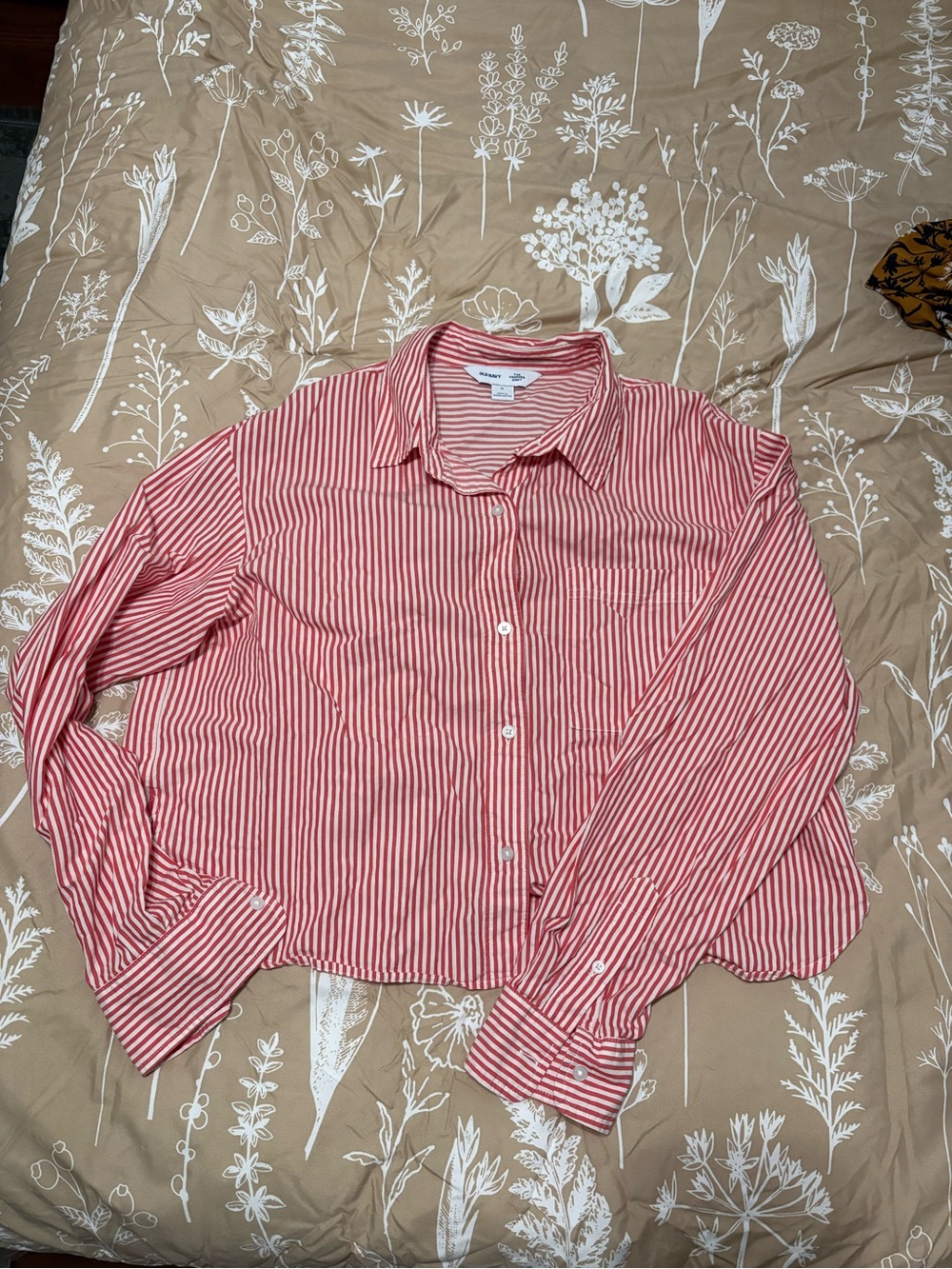 Old Navy Red Striped Button-Down Shirt